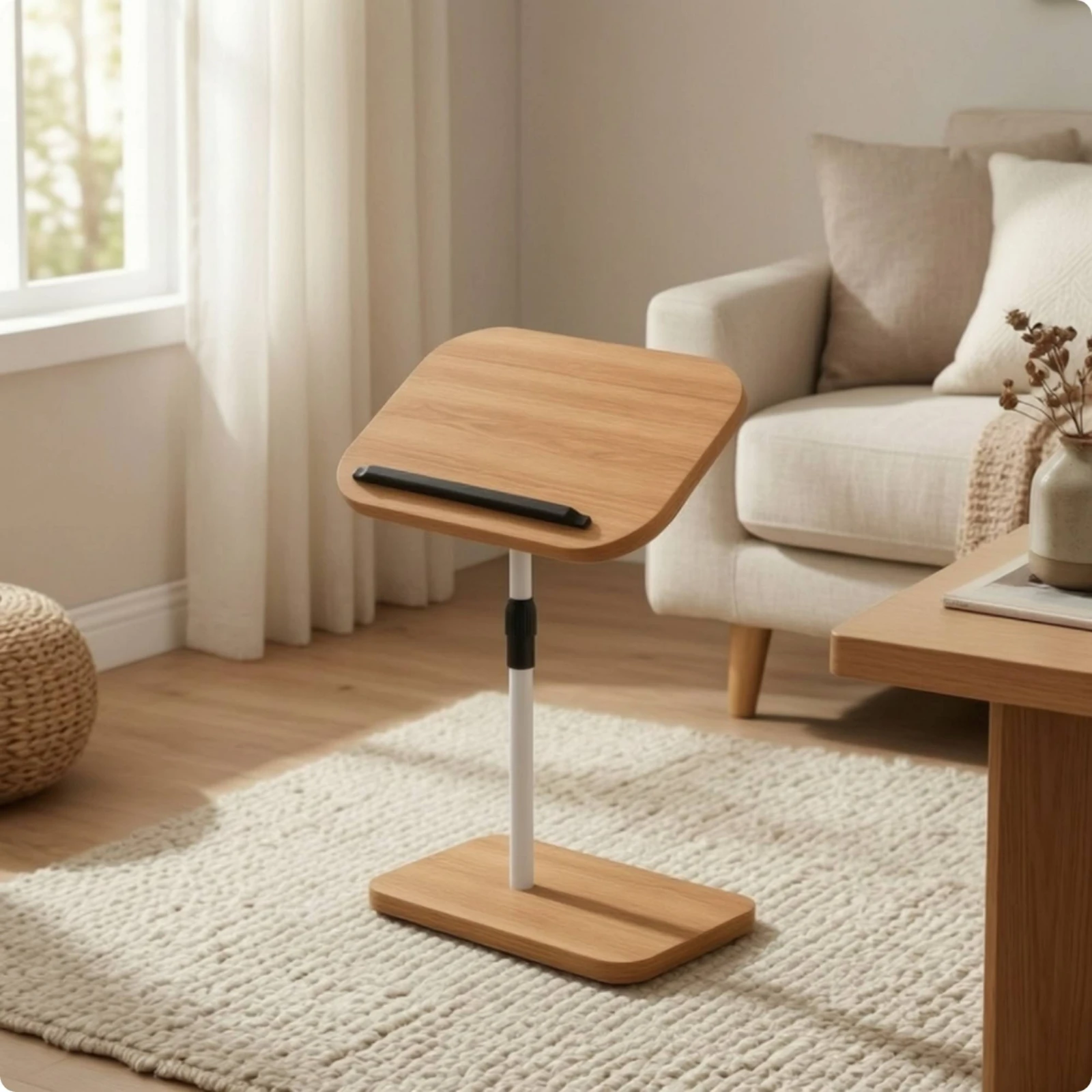 Side Table Adjustable Height End Table Furniture Portable Small for Living Room, Bedroom image 6