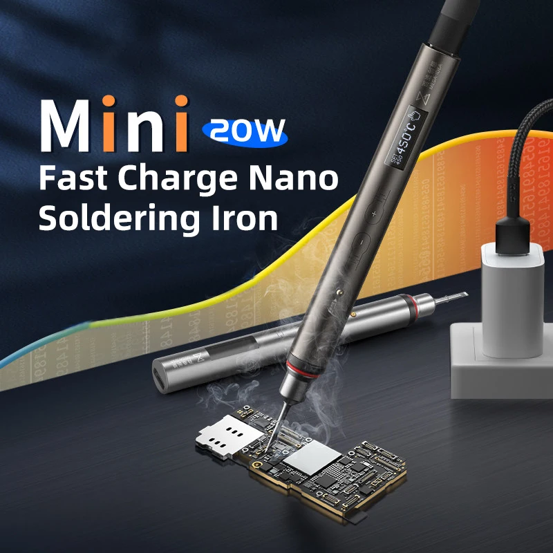 QIANLI Nano lápiz soldador Mini portátil de soldadura de hierro Universal 115 de soldadura de hierro consejos 20W de carga para herramienta de soldadura