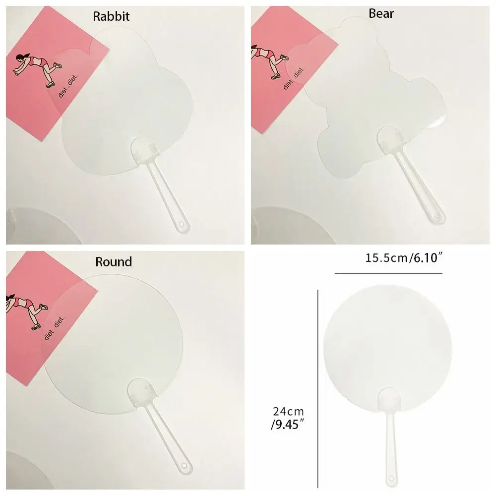 Funny DIY Transparent Hand Fans Portable Cute DIY Blank Fan Handicrafts Graffiti Fan Kindergarten