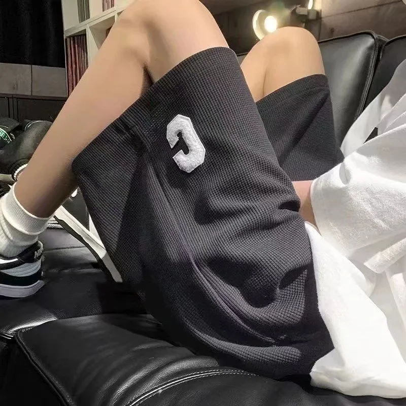 Waffle shorts men's summer fashion brand casual basketball five-point big shorts wear loose plus size sports pants