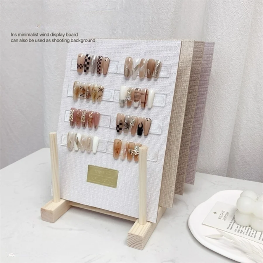 Nail Display Board Color Show Flase Nail Plate Photographing Background Caed Paper Press on Nail Square Simple Showing Shelf