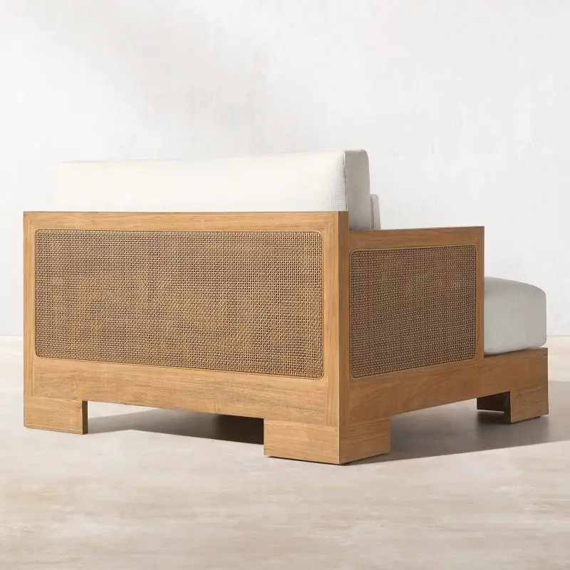 

Solid Teak Wood Sofa with Storage (L-Shaped) Weather-Resistant Outdoor Furniture