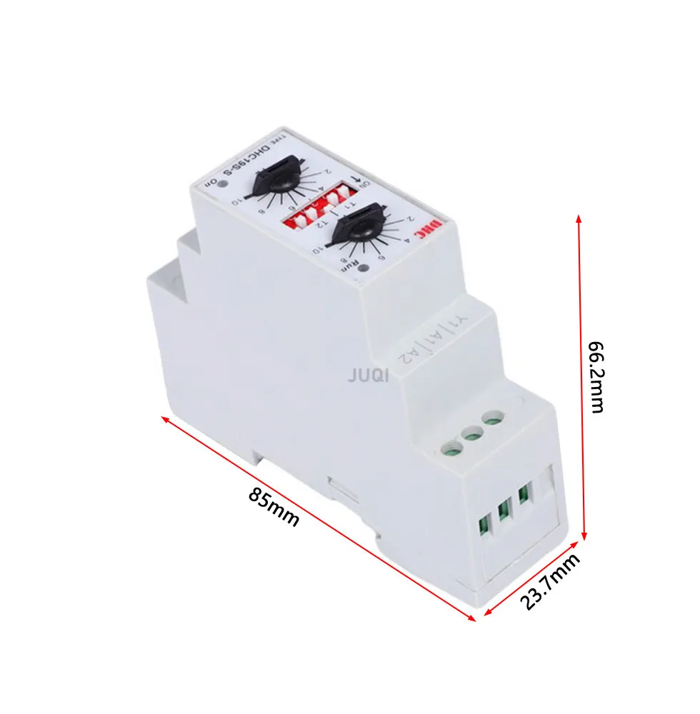 Time relay DHC19S-S dual time cycle time delay relay DIN rail mounted infinite cycle timing AC/DC24-240V Input Timer