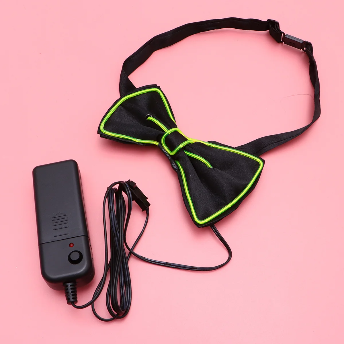 

Fluorescent Green Flashing Bow Tie LED Glowing Party Decoration Luminous Collar Dress Up Supplies No Bright Color