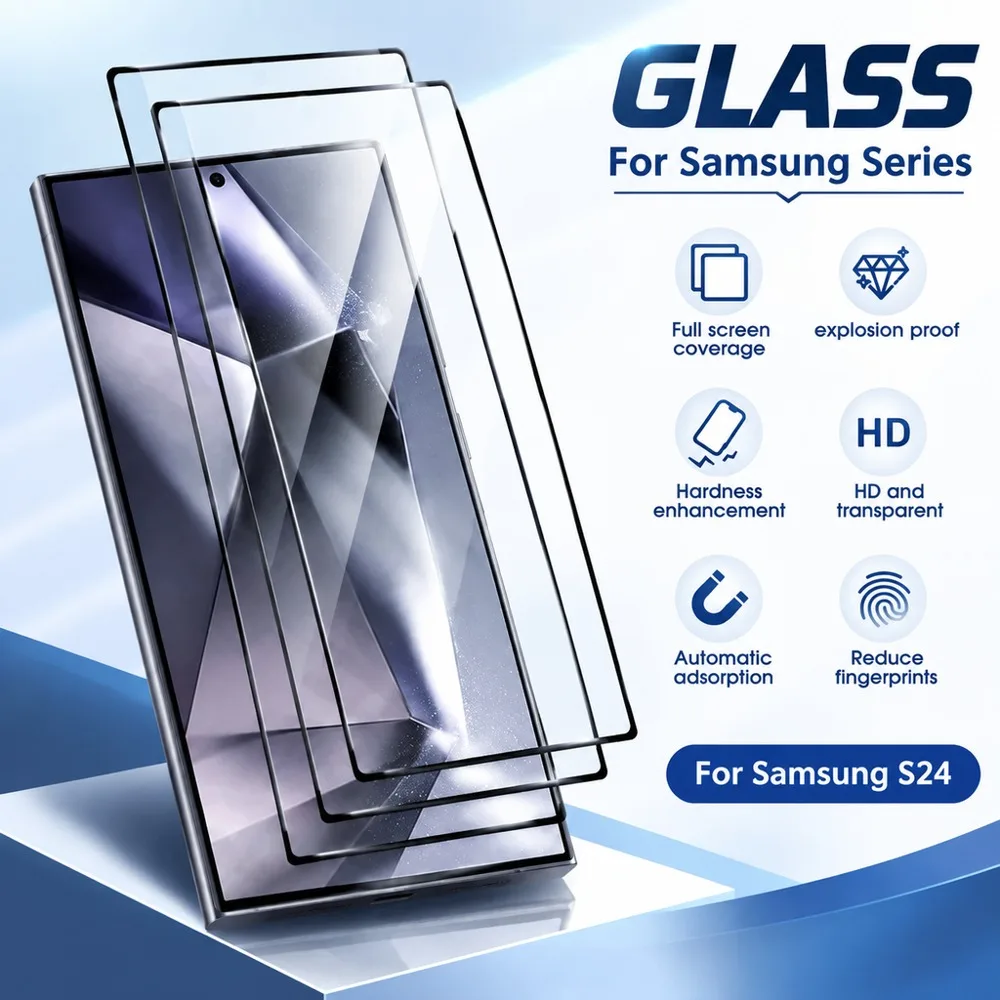 3PCS Tempered Glass For Samsung Galaxy S24+ S24 FE S24 S23+ Screen Protector For Samsung Galaxy S23 S23 FE S22+ 5G S22 5G HD