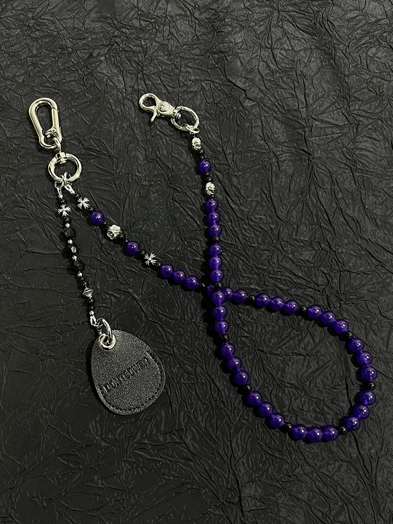 2026年新作-パープルチャーム-ハンドメイド-ビーズパンツチェーン-クリーンフィット-ラグジュアリースタイル-ウエストチェーン-トレンドメタルベルト-若者向け