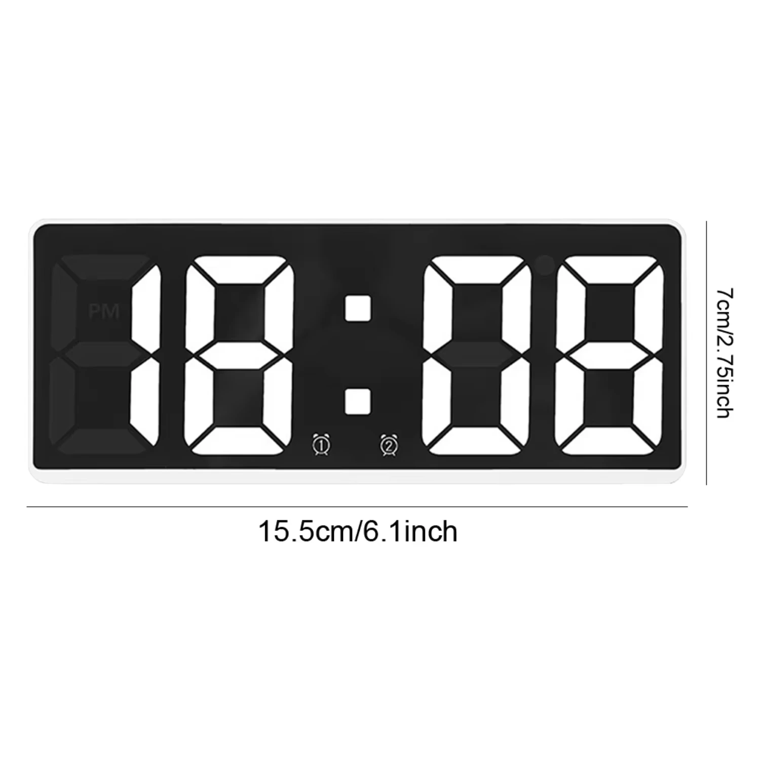 Digital Alarm Clock Voice Control Temperature Dual Alarm Temperature Display  Bedside Desk Clock   Bedroom Office Clock digital