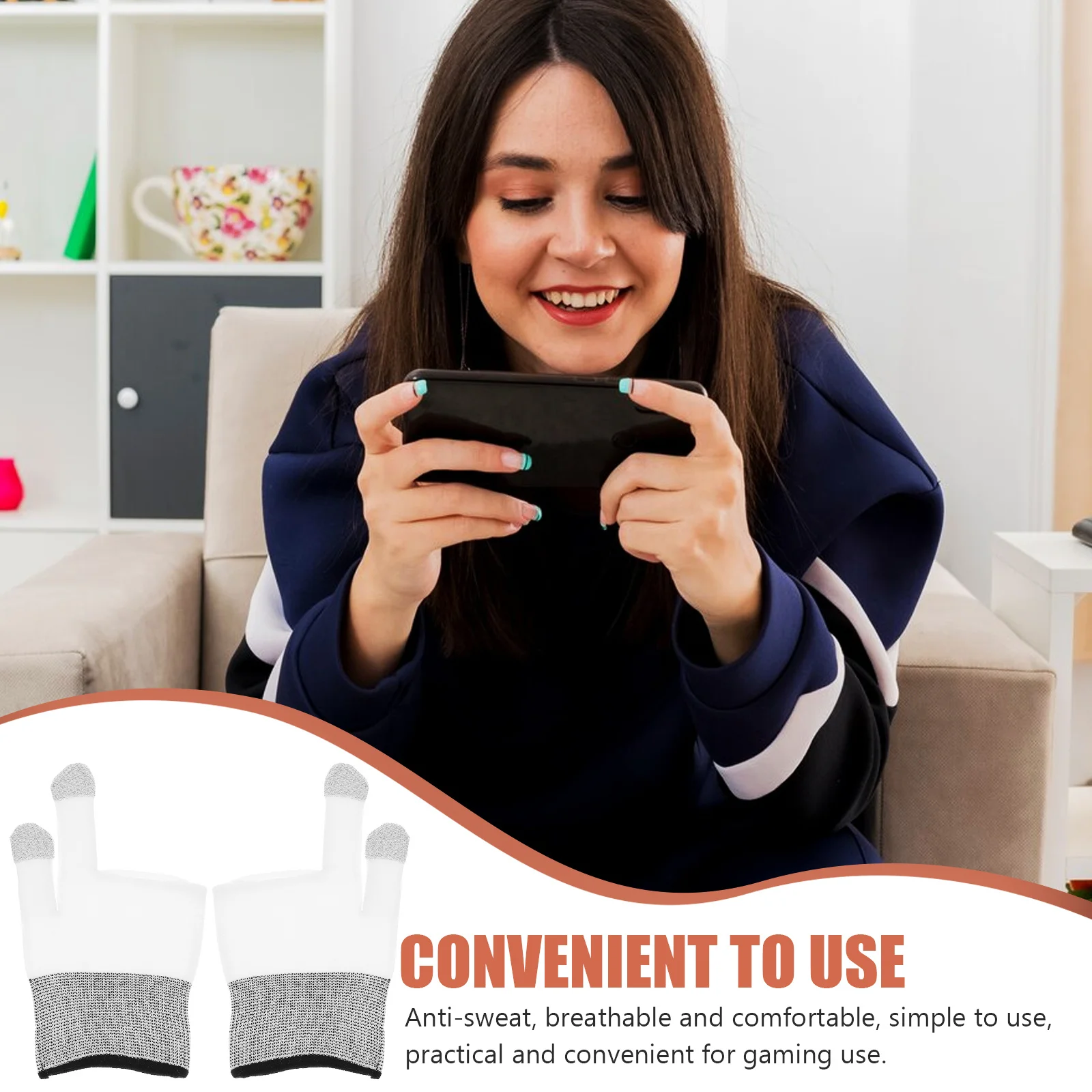 1 par de guantes ultrafinos para juegos móviles, mangas elásticas transpirables a prueba de sudor para uso en jugadores, guantes para juegos