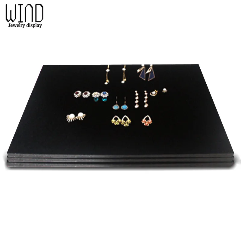 5Pcs/lot Velvet Slot Ring Tray Earring Jewelry Holder Soft Foam Necklace Watch Bangle Organizer Display Storage Showcase Tray