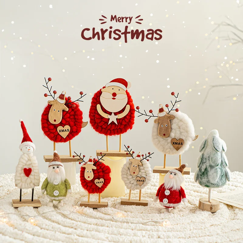 

Christmas decoration ornaments scene arrangement wool felt snowman