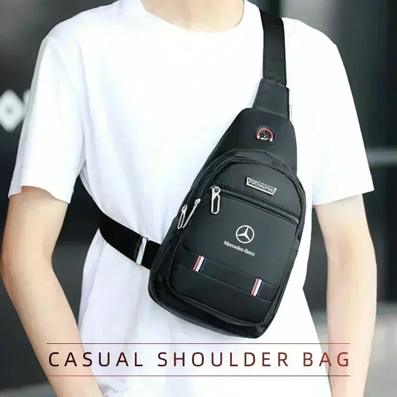

Men Chest Bag Crossbody Pack Single Shoulder Backpack Waterproof For Mercedes Benz AMG A C E Class W201 W210 W108 W204 W205 W203