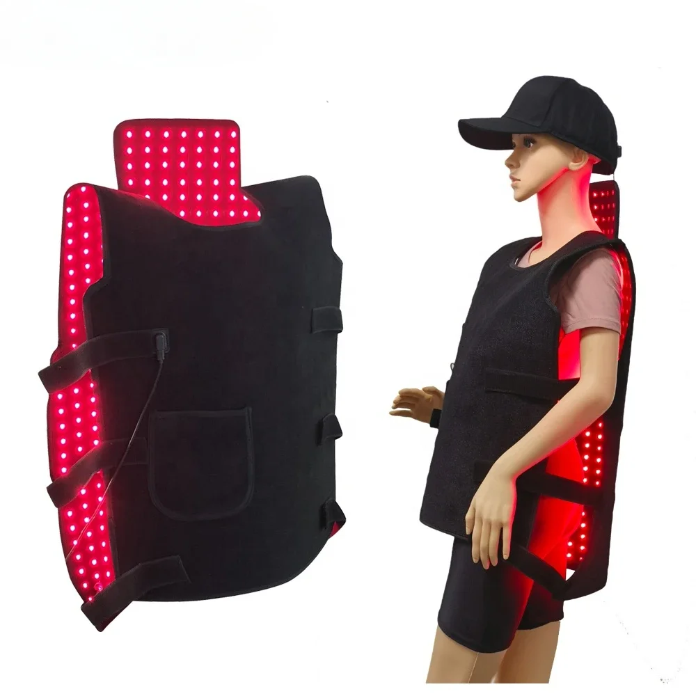 Wearable High-power Body and Back Care Pain Relief 660nm 850nm LED Near-infrared Light Treatment Vest Pad