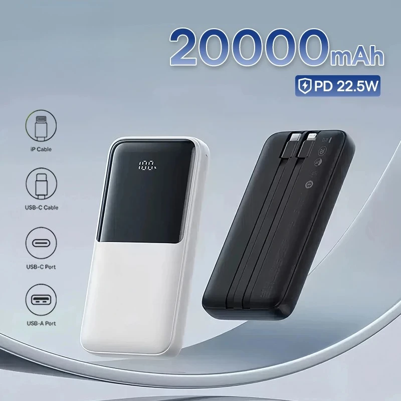 

Внешний аккумулятор Power Bank 20000 мАч с быстрой зарядкой PD22.5W для Xiaomi, Poco, iPhone, Samsung и iPad