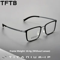 TFTB, cómodas gafas de aleación de titanio para hombre, montura ultraligera a la moda, gafas graduadas ópticas de negocios de gran tamaño, 147mm