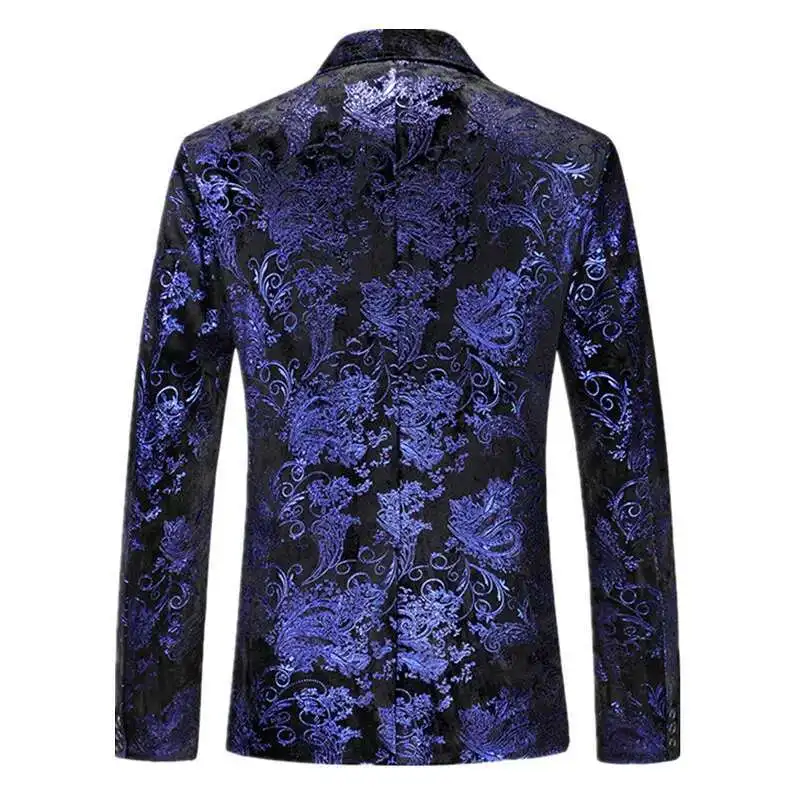 

Бежевый мужской пиджак с длинным рукавом, праздничный пиджак с золотым принтом, азиатский размер M-6XL, красно-синие пальто Sier