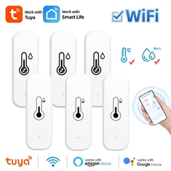 2/10PCS Tuya Smart WiFi Temperature Humidity Sensor For Smart Home Indoor Thermometer Hygrometer Works With Alexa Google Home