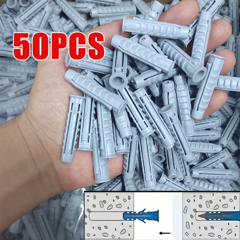 50-Piece Heavy-Duty Plastic Expansion Plugs - Leak-Proof Threaded PE Pipe Plugs for DIY & Construction