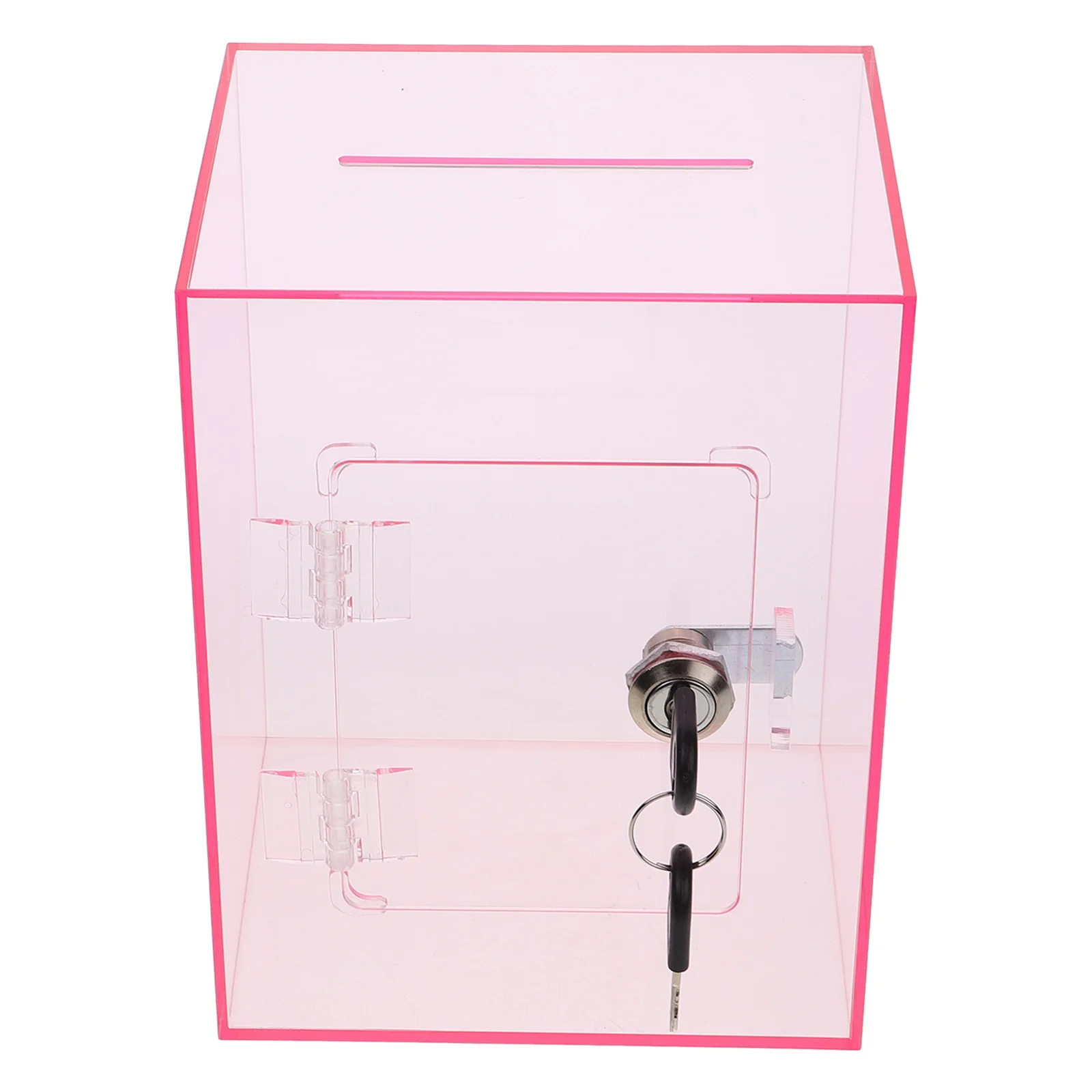 

Lockable Donation Box Clear Acrylic Ballot Box Smooth Finish For Fundraising Voting Suggestion Complaint Letter Collection