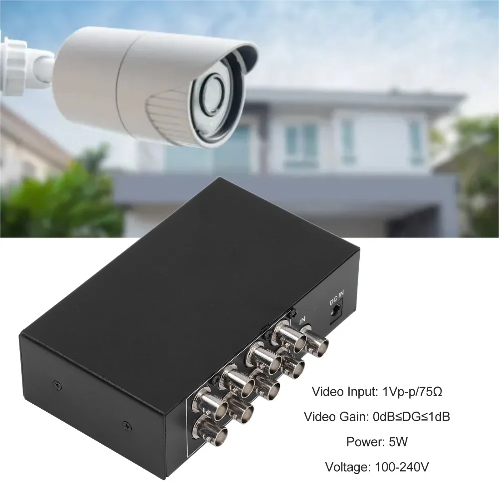 1080p 60Hz 8 Port 1 in 8 Out BNC Video Splitter Plug and Play for US Plug Video Signal Distributor AV Video Splitter DVD Player