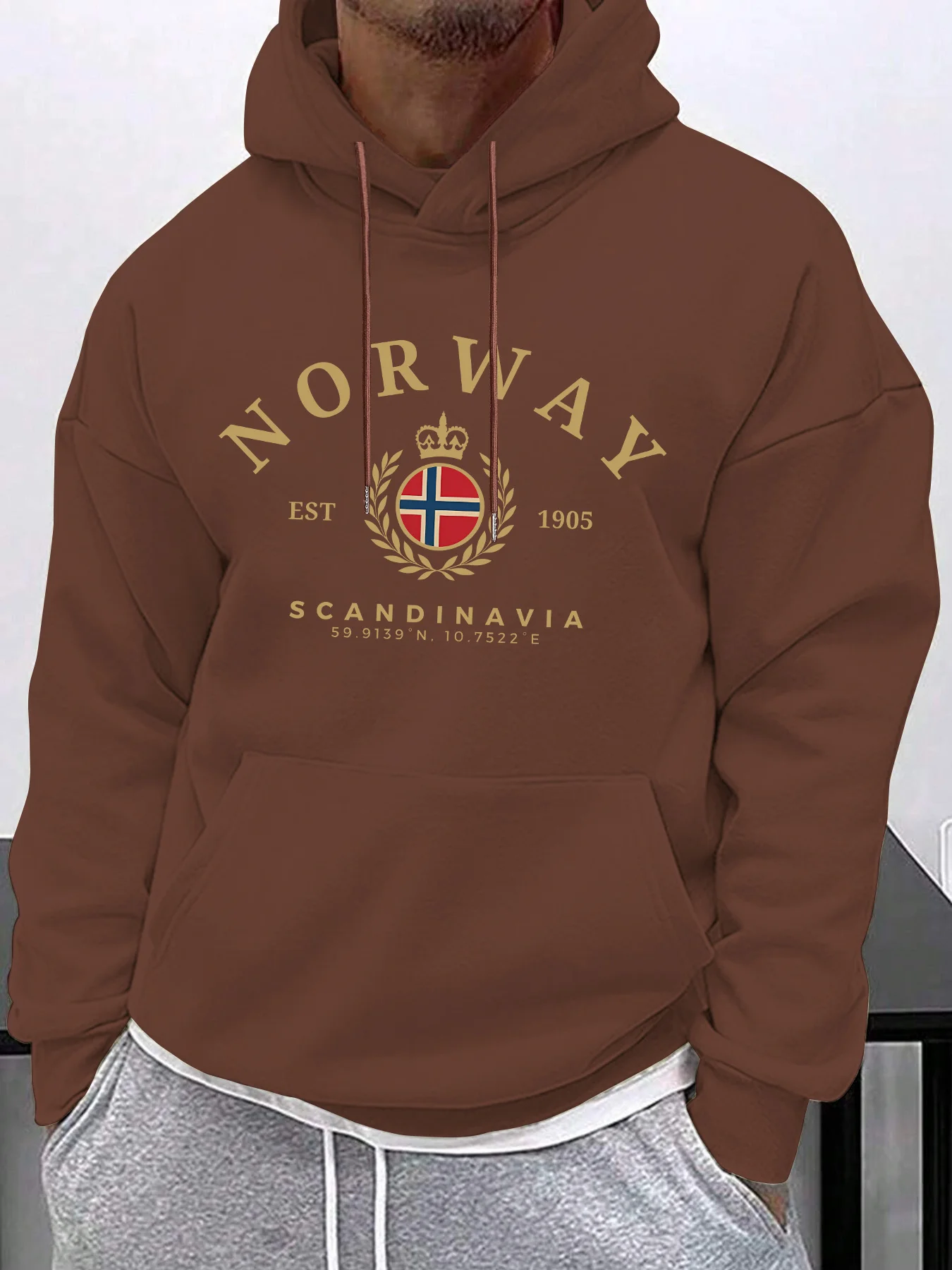 الخريف الشتاء الكبار الرجال "النرويجية الاسكندنافية" قبعة عادية الرباط جيب الصوف مريحة لينة الدافئة موضة البلوز #4