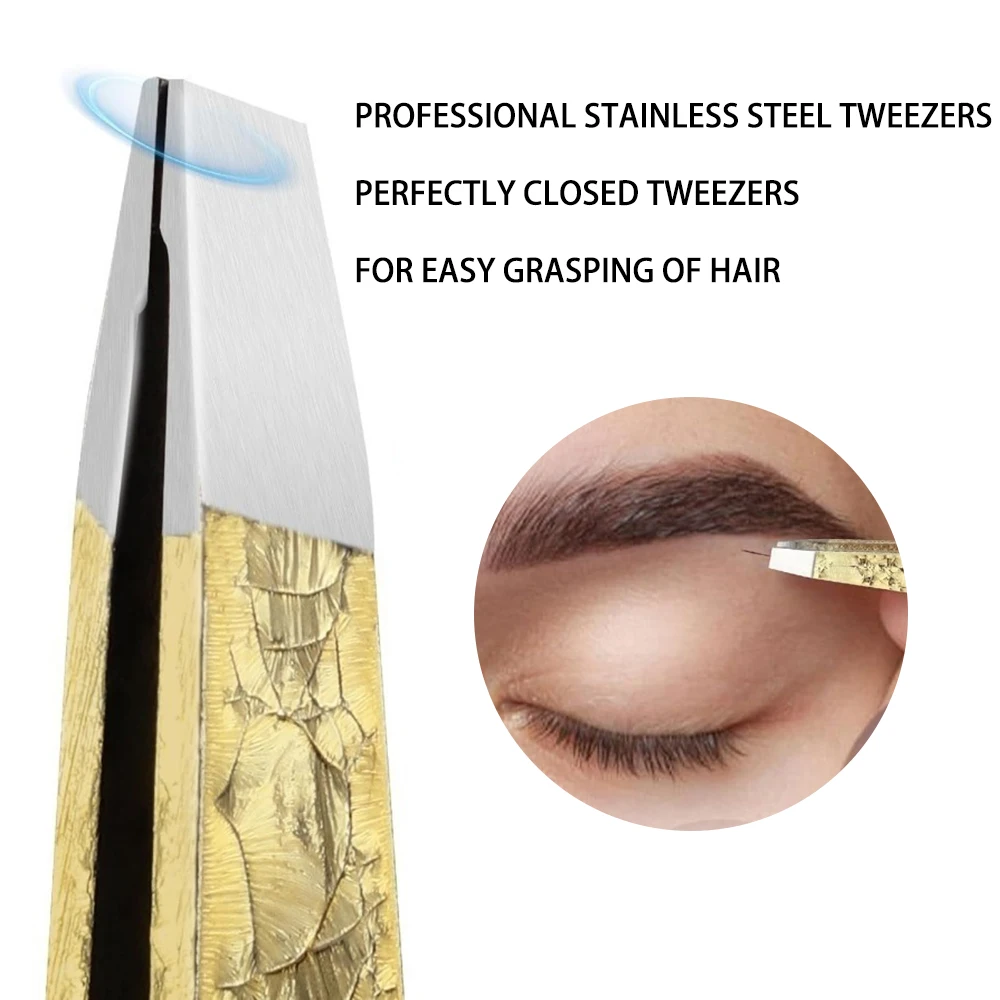 1/4PCS Eyelash Extension Tweezers Professional Stainless Steel Curved Tip Tweezers Set Pointed Tip Beauty Makeup Tool For Women