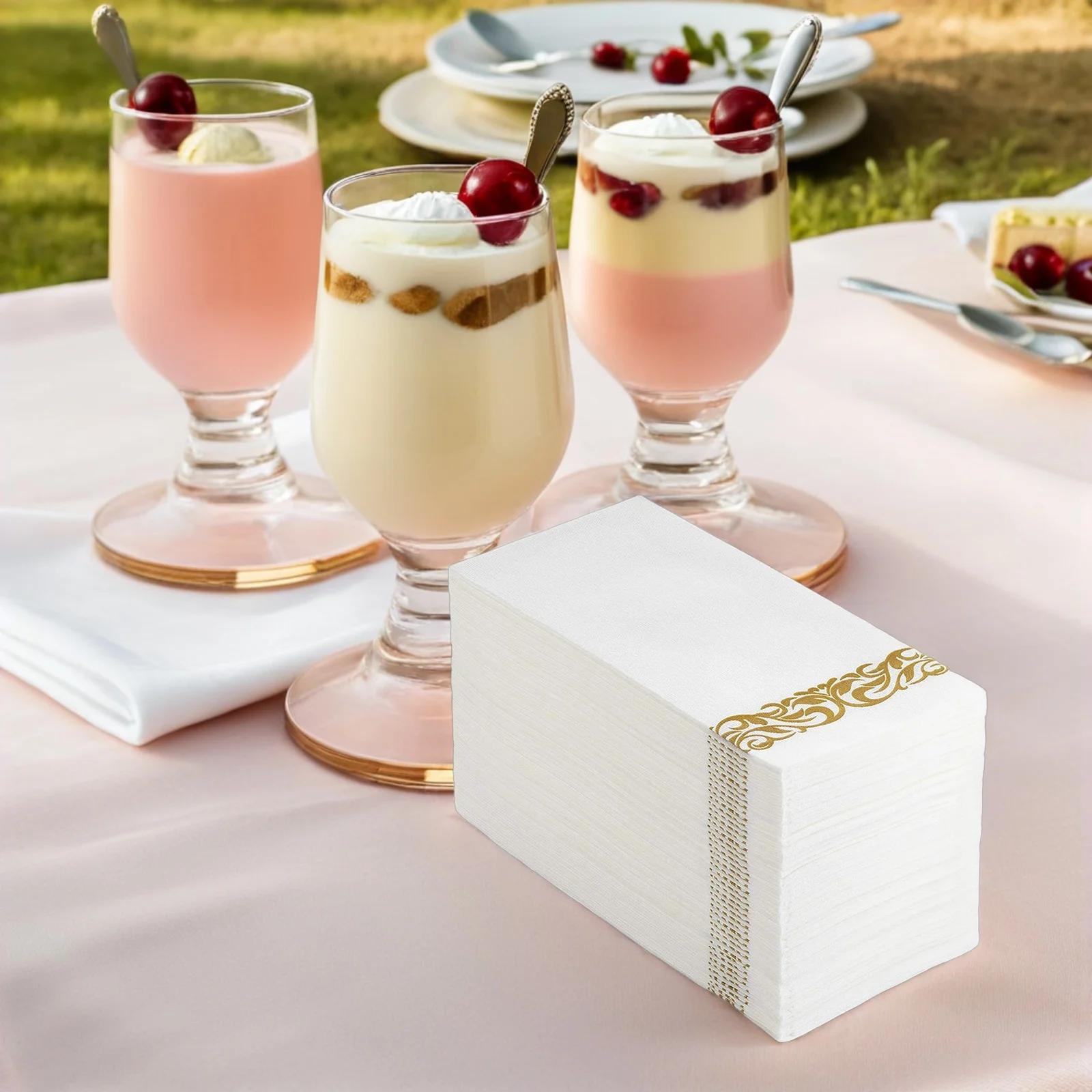 مناديل عشاء للاستعمال مرة واحدة 25 قطعة مناديل ورقية للحفلات الفضية لحفلات الزفاف والولائم والفنادق ديكور طاولة الضيوف لب الخشب القابل للطي