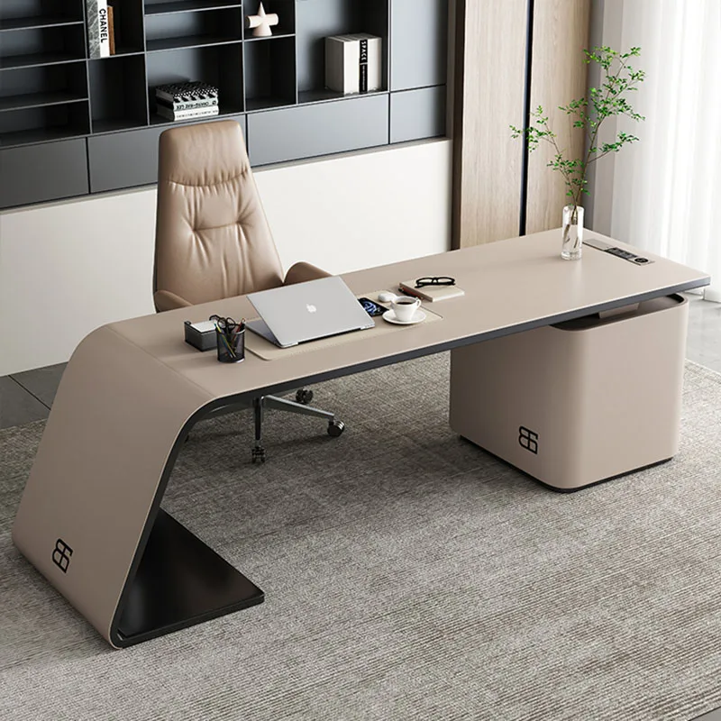 Luxury European Office Desk Drawers Reception Floor Standing Monitor Computer Desks Corner L Shaped Mesa De Escritorio Furniture