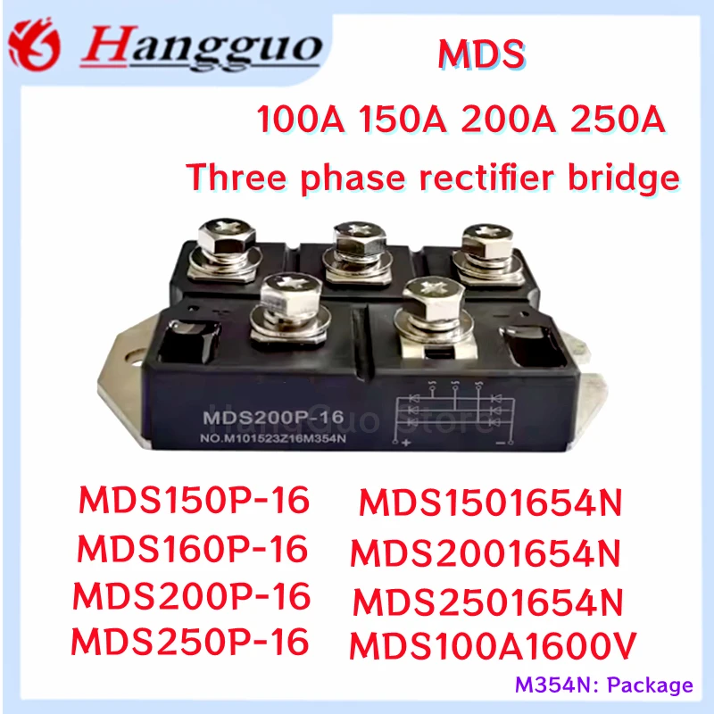 

MDS200P-16 MDS100A1600V Three-phase rectifier bridge 100A 150A 200A 250A MDS250P-16 MDS1501654N MDS250P-16 M354N: Package