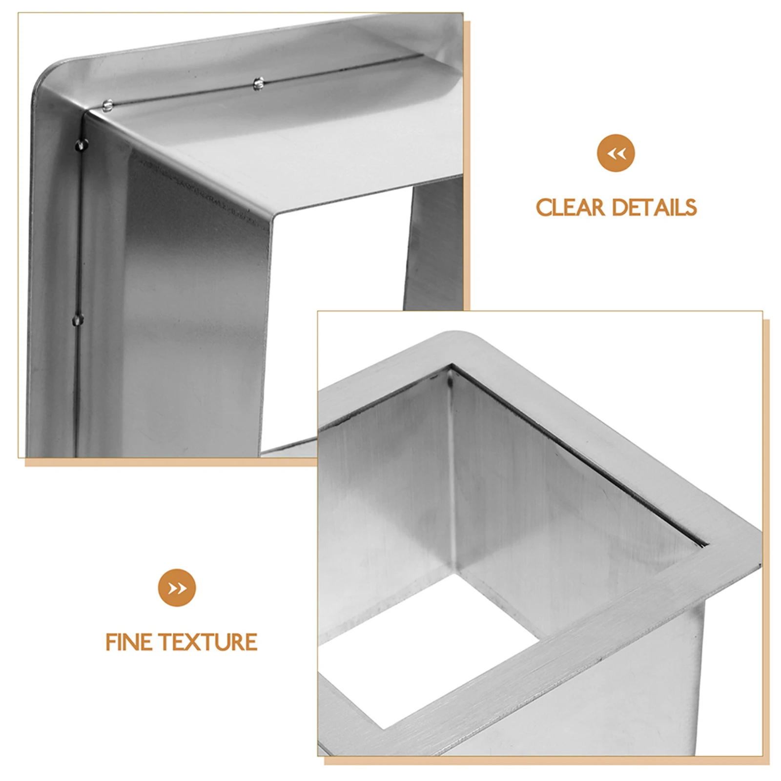 

Metal Square Counter Grommet Stainless Steel Trash Chute Drop-in Countertop Built-in Saving