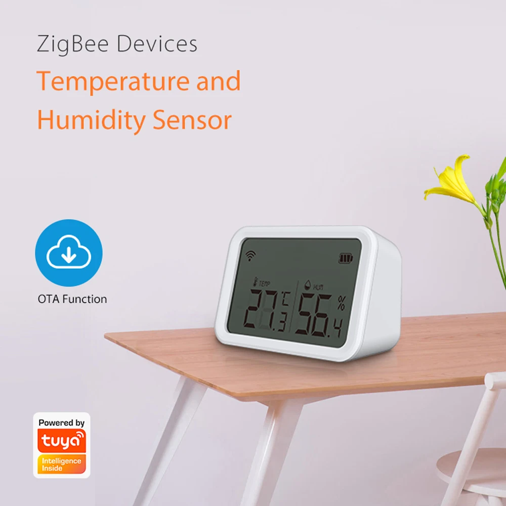 Sensor de temperatura e umidade com tela LCD, Zigbee Hub Gateway, funciona com Tuya Smart Life