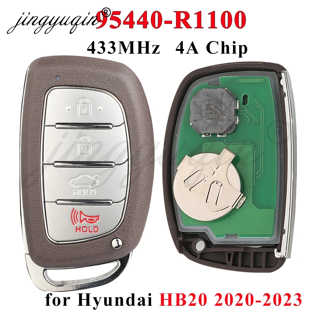 jingyuqin 95440-R1100 433MHz 4A Chip for Hyundai HB20 2020 2021 2022 2023 Smart Remote Control Car Key Replacement Fob 4Buttons