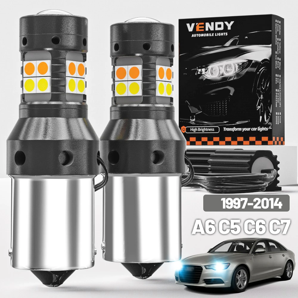 2 stücke Für Audi A6 C5 C6 C7 1997-2014 Dual Modus LED Blinker + Tagfahrlicht DRL 2006 2009 2010 2011 Canbus Zubehör