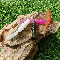 20pcs Wobblers mini Ocean Rock Fishing Soft Lures Rubber Soft Baits 3.5cm 0.3g Soft Worm Artificial Baits Bass Silicone Fish