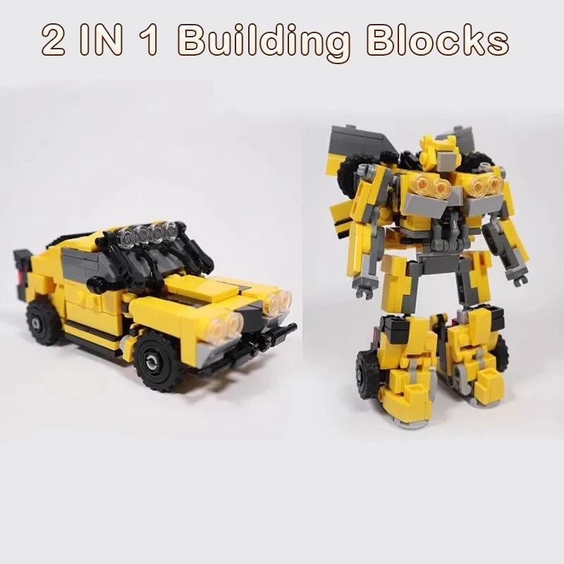 

2 IN 1 Car Robot Building Blocks Model 4WD Cars Ornament Small Particle Puzzle MOC Bricks Toys Boys DIY Gift Home Decoration