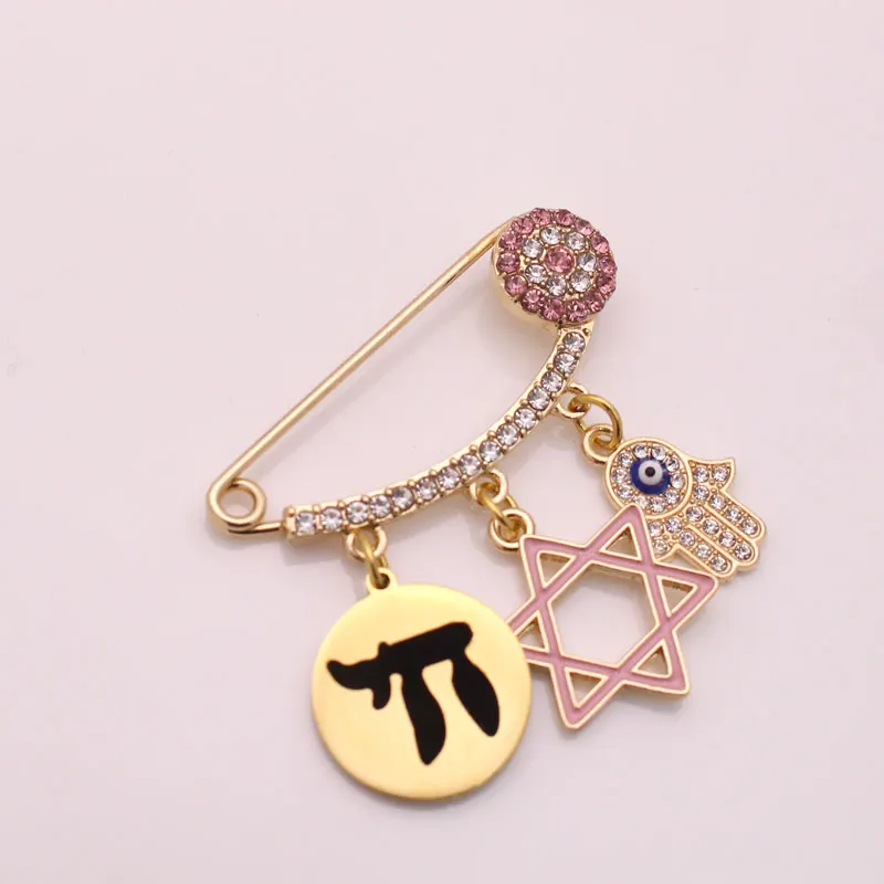 ZKD Blessing Pin Brooch Star of David Hebrew Jewish baby pin booch gift