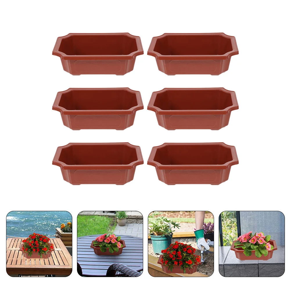 

Flower Pot Flowerpot Bonsai Tree Succulent Plant Holder Tray Pots with Drainage Red Plastic