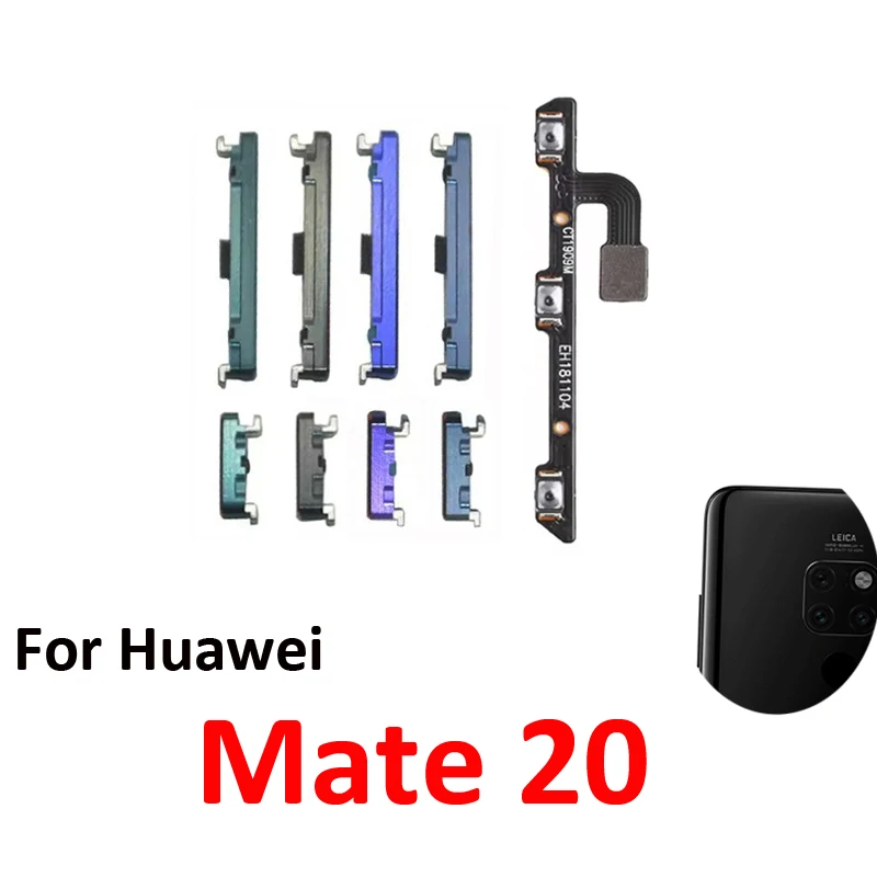 For Huawei Mate 20 Phone Power Volume Button On Off Up Down External Key Internal Flex Cable Ribbon Parts Black Blue Green