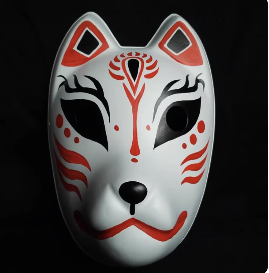 Japanese Kitsune Shippuden Hatake Kakashi Fox Mask Cosplay Props for Halloween Carnival Masquerade Noh Kyogen Kabuki Performance