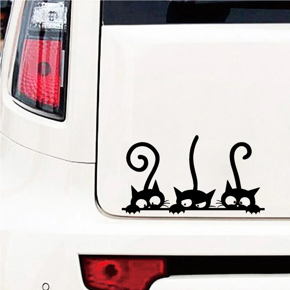 Three cute cats Purr-fect Lover Car Decals Uniquely Adorable Stickers for Enthusiasts Eye-catching Cartoon Designs,