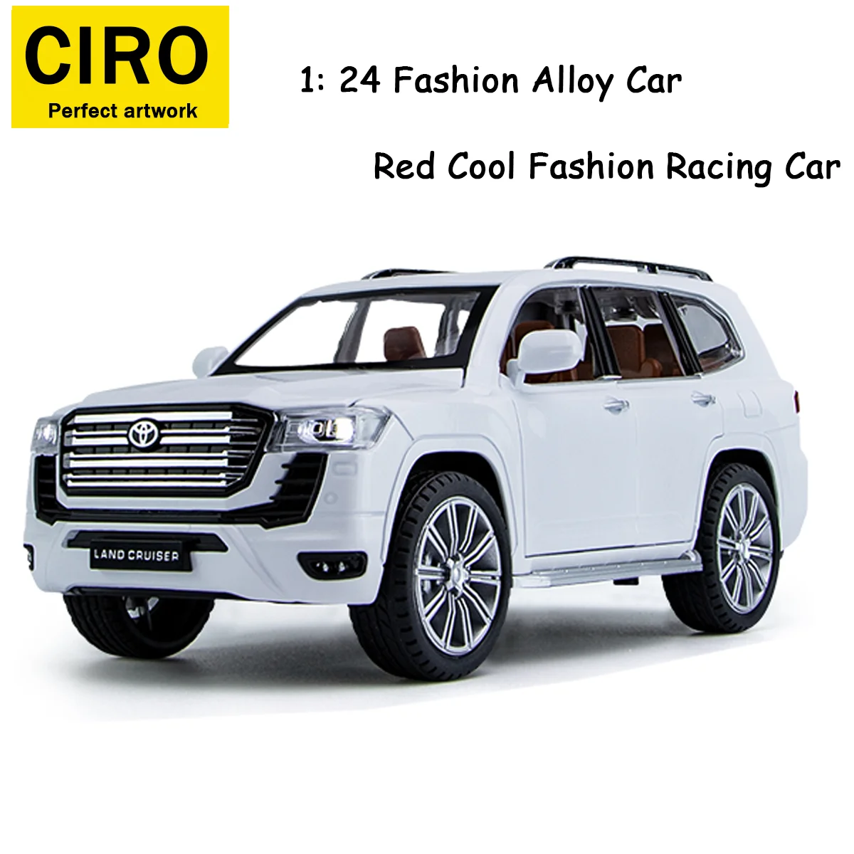 Giocattolo per veicoli pressofusi in lega Land Cruiser Lc300, giocattolo modello di auto 1/24, ornamento per collezione di auto, modello di auto giocattolo regalo di Natale
