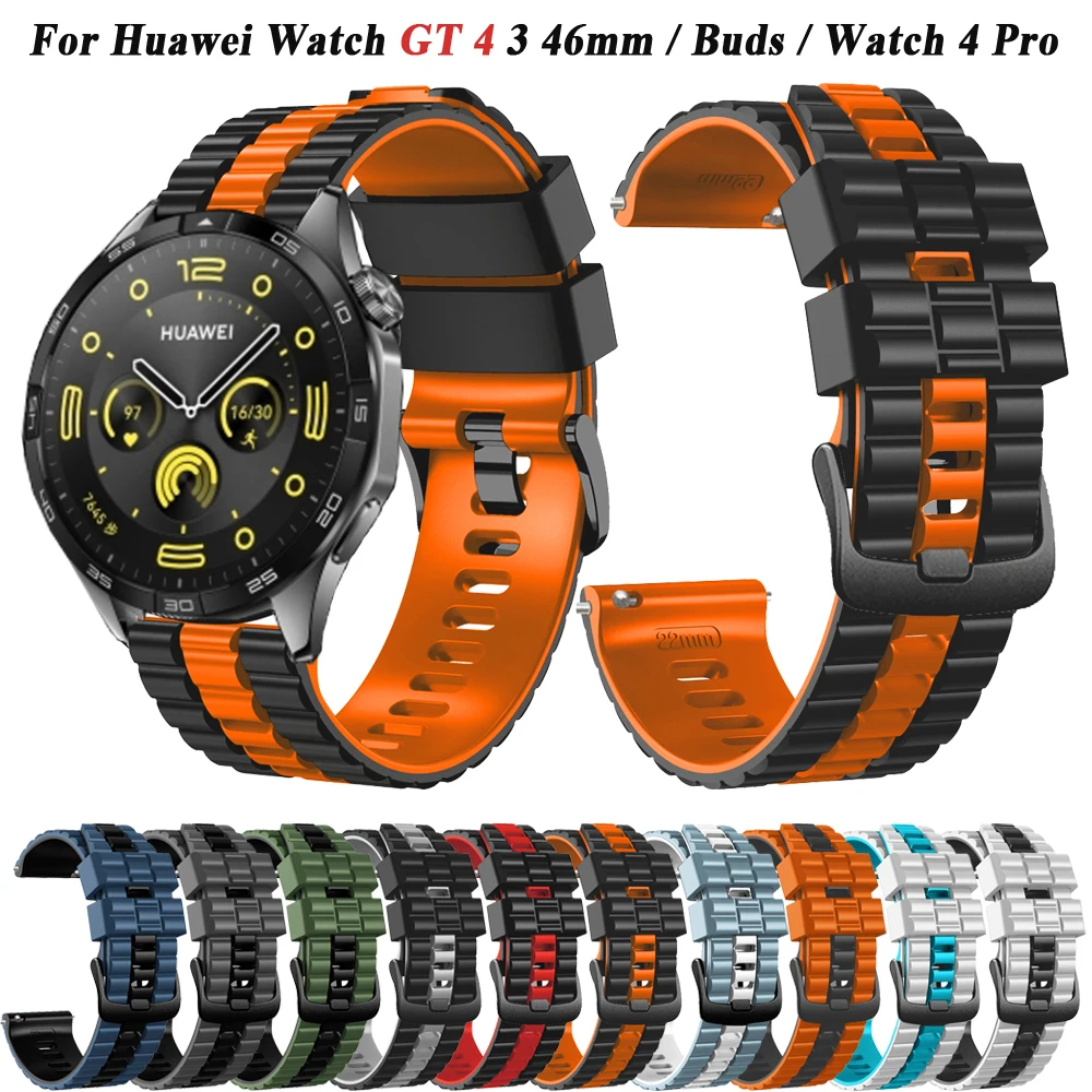 Cinturini per orologi da 22mm per Huawei Watch GT 4 /GT3 GT 3 Pro 46mm cinturino GT 2 GT2 Pro Buds ultimo cinturino in Silicone cinturino