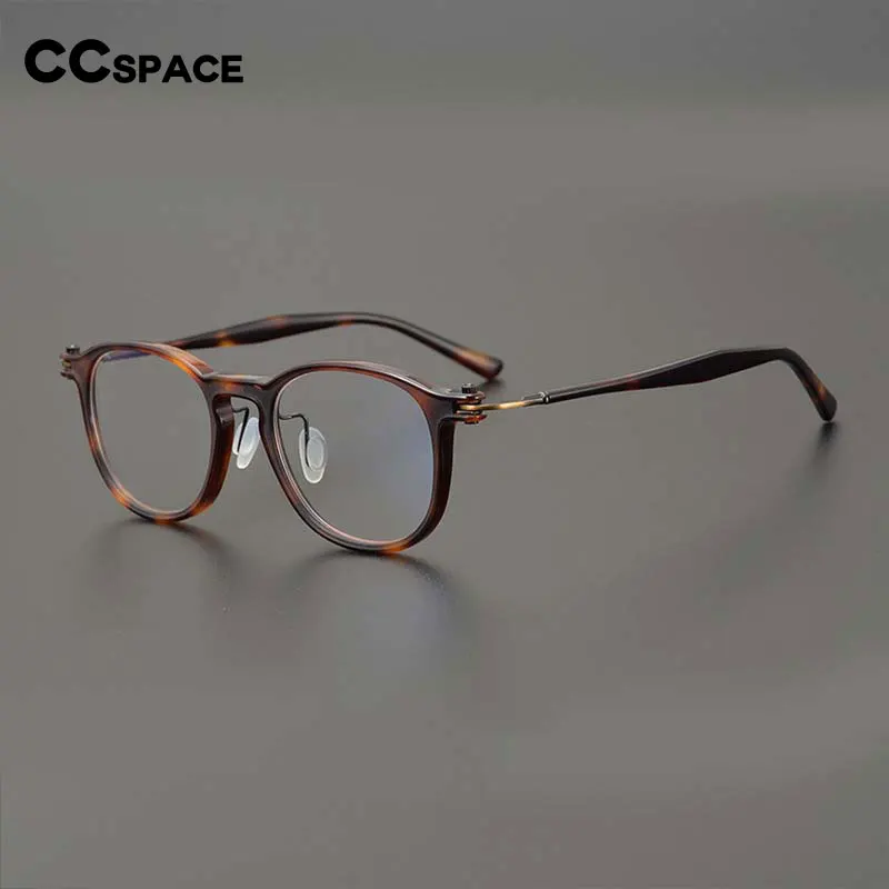 53259 Vintage Round Acetate Spectacle Frame Men Women Large Frame Quality Literary Glasses Prescription Mirror