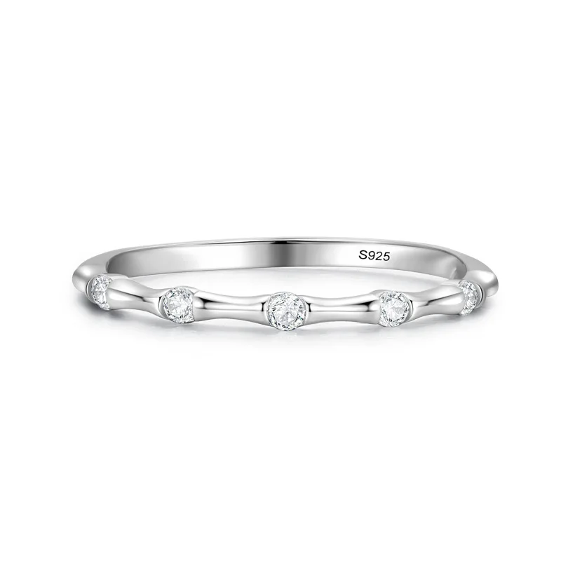 

Wholesale Trending Simple Anillos Plata 925 Zircon Silver Ring Jewellery for Women