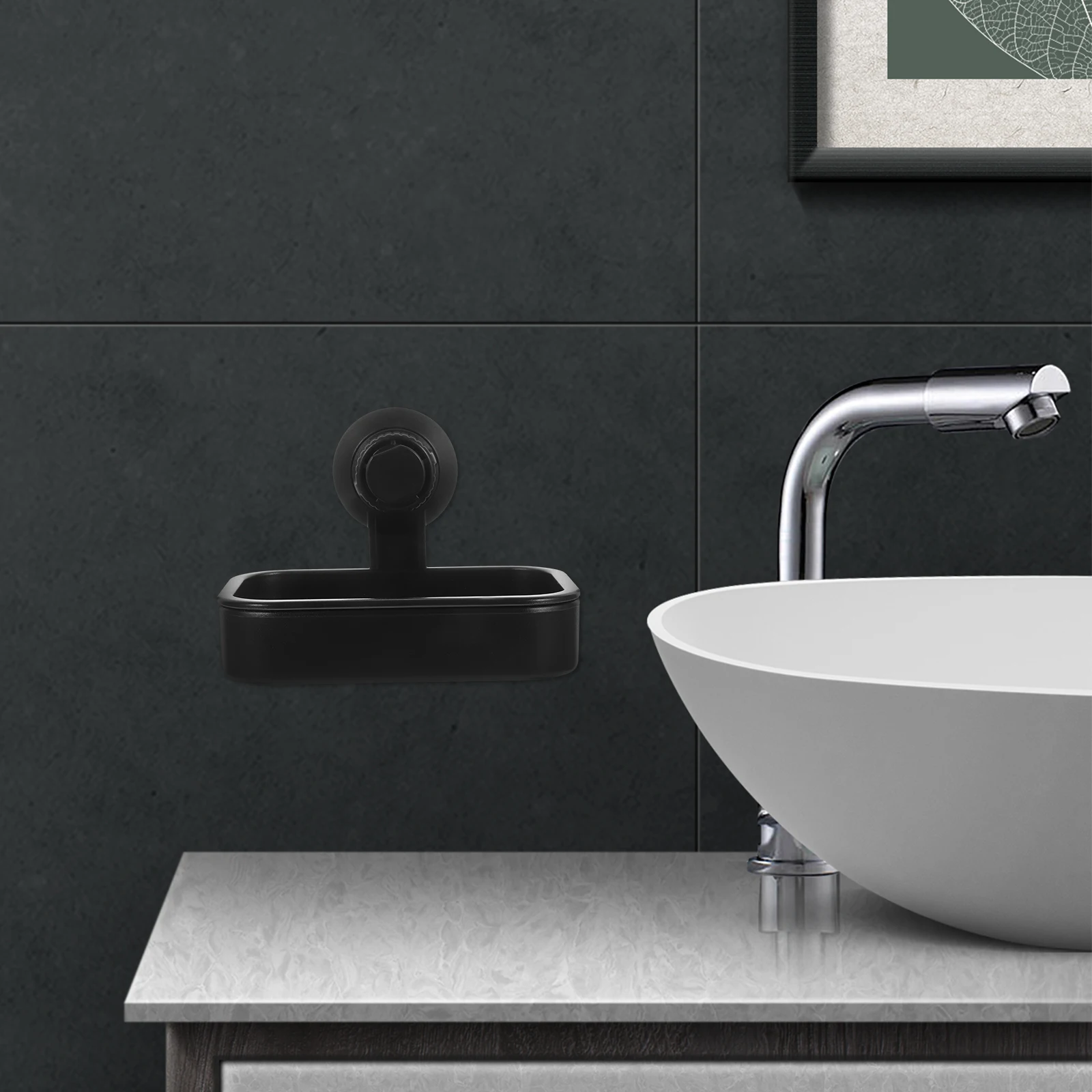 

Soap Dish Holder Suction Black Heavy Duty Premium Removable Soap Saver Dispensers for Shower Bathroom Kitchen Sink