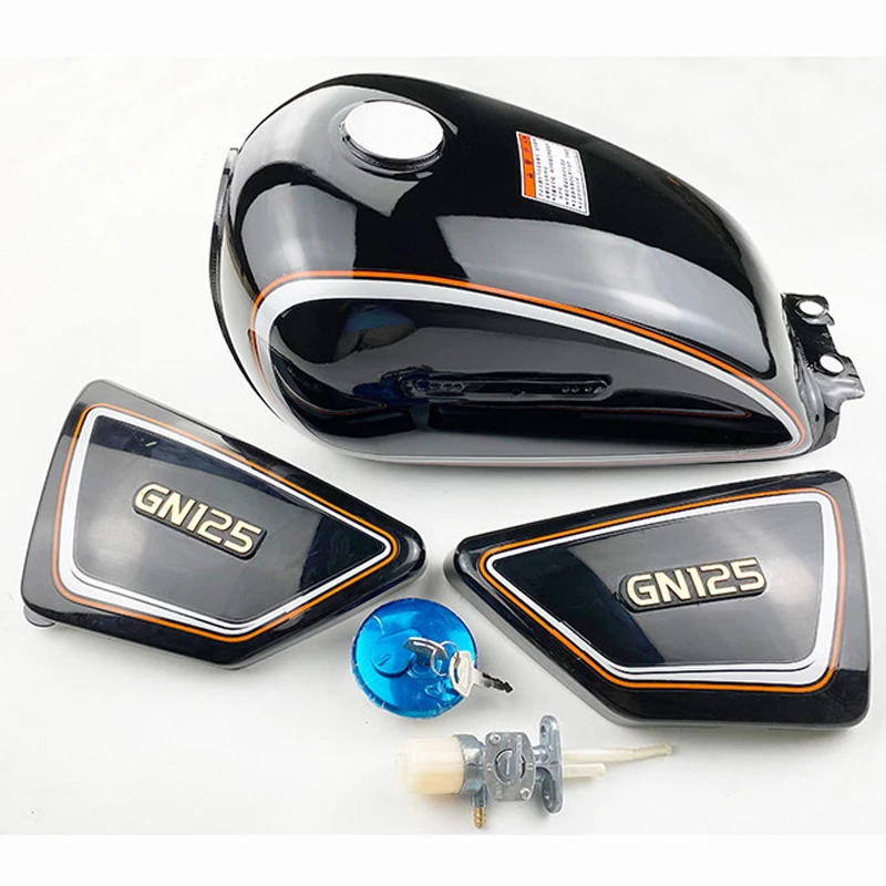 Motorcycle Fuel Tank With Cap/Tap/Fuel Cock/Lock/Rubbers for GN125 QJ125 HJ125 LF125 for Suzuki Haojue Sanlg Lifan Qjmotor Tank view 4