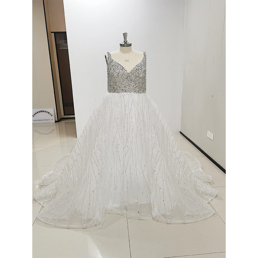 Vestido de novia drapeado con lentejuelas de lujo, sin mangas, escote en forma de corazón, tren capilla, ocasión Formal para mujeres elegantes, vestidos de baile