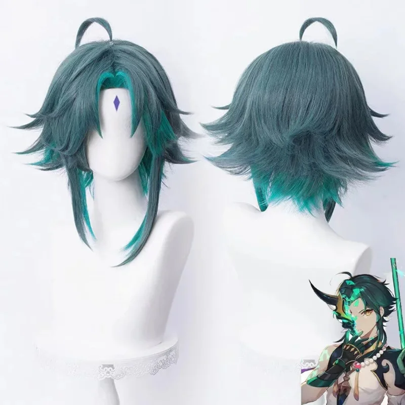 لعبة Genshin تأثير Xiao ازياء تأثيري ، شخصية أنيمي ، بدلة زي هالوين ، شعر مستعار ، قناع ، ملابس لعب الأدوار ، حزب زي النينجا