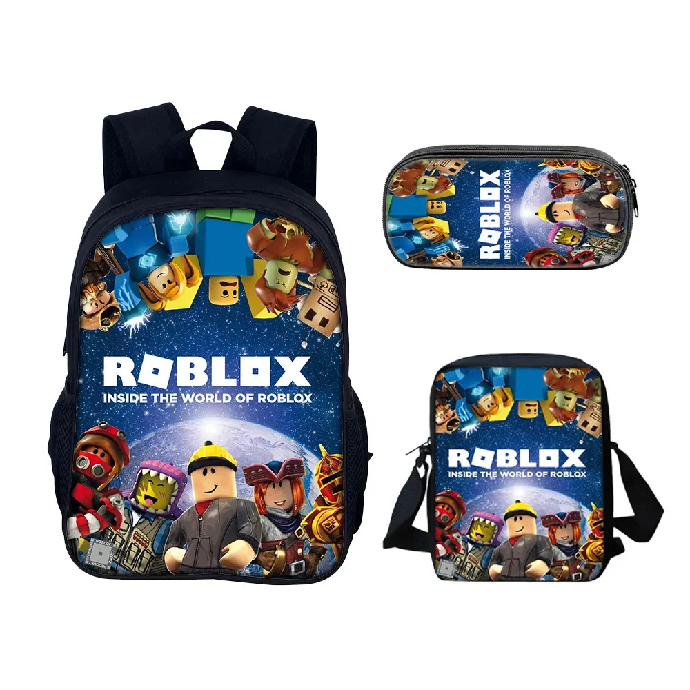 Plecak Roblox 3 szt. Zestaw dla dzieci plecak szkolny dla dzieci piórnik tornister tornister fajny chłopiec dziewczęcy torba studencka