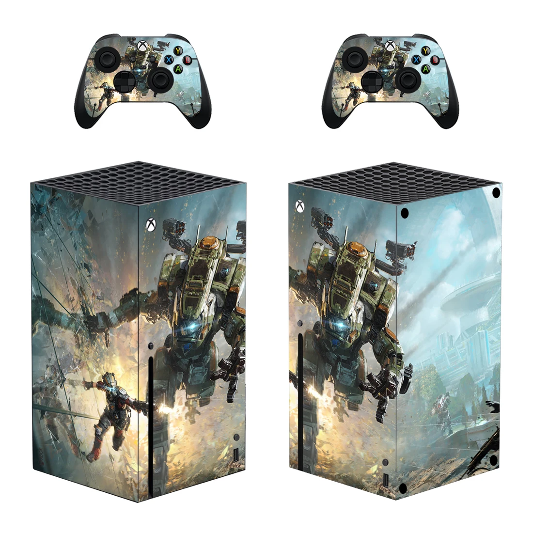 Titanfall-pegatina de piel para Xbox Series X, cubierta de vinilo para consola y 2 controladores