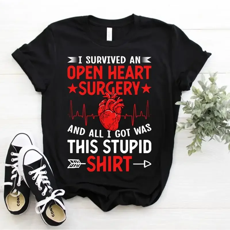 Bypass Surgery I Survived an Open Heart Surgery Recovery T Shirt Size S 5xl